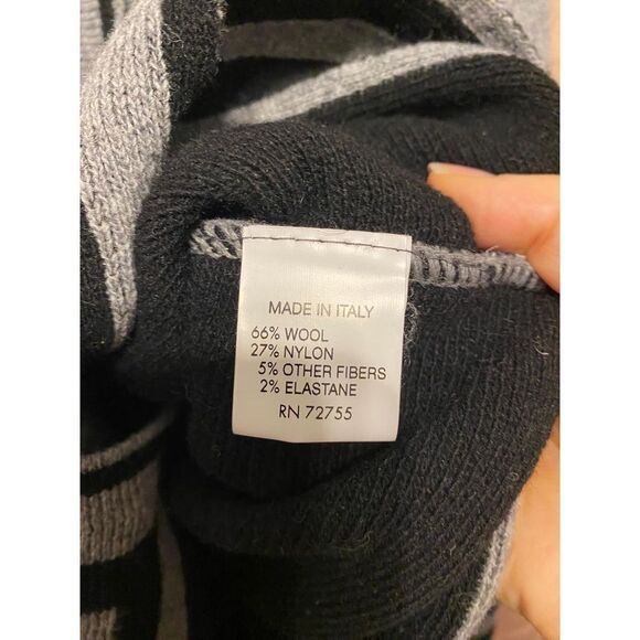 Betty-Betty Firenze M Wool Knit sweater Jacket Grey Shawl Collar Cozy Chic Italy - Picture 5 of 7